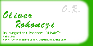 oliver rohonczi business card